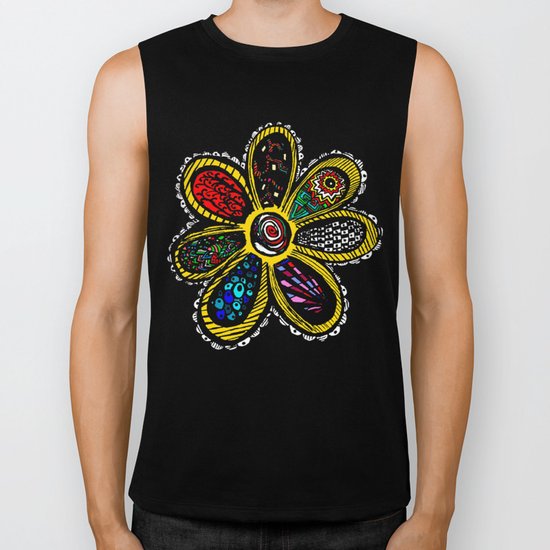 Patchwork Hippy Flower Biker Tank