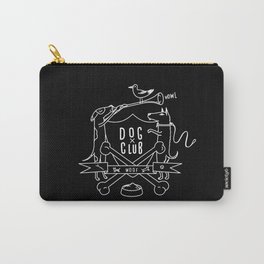 Dog Club B&W Carry-All Pouch | Crest, Cartoon, Digital, Gull, Dogs, Woof, Blackandwhite, Banner, Seagull, Club 