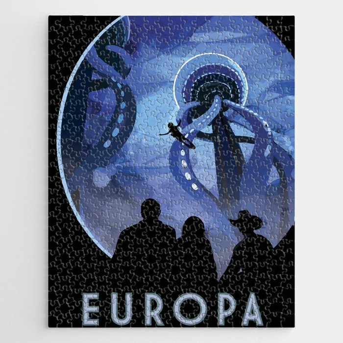 Retro Space Poster-europa Jigsaw Puzzle