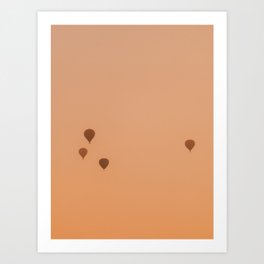 Hot Air Balloons in Orange Red Sunrise Sky | Fine Art Photography Art Print