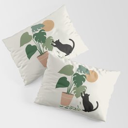 Cat and Plant 13: The Making of Monstera Pillow Sham