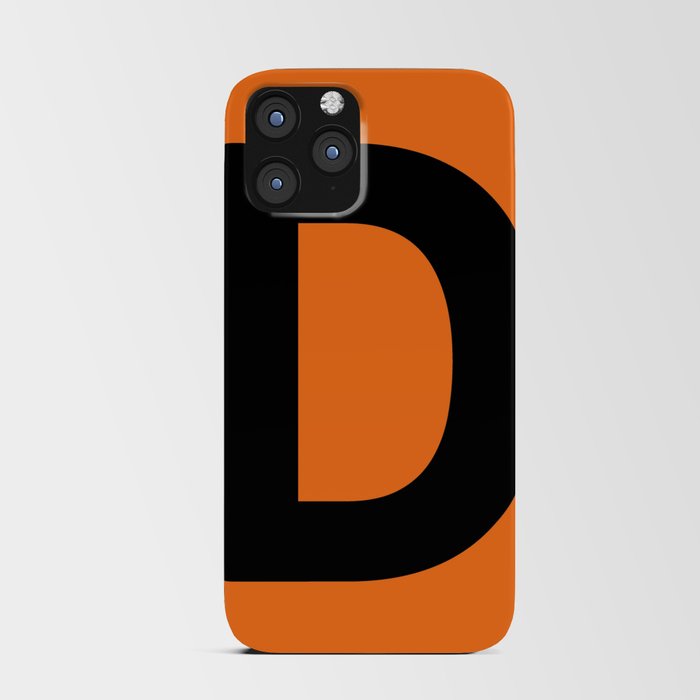 Letter D (Black & Orange) iPhone Card Case