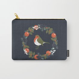 Robin & Christmas Wreath Carry-All Pouch