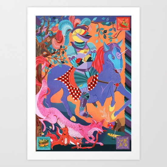 Picnic Knight Art Print
