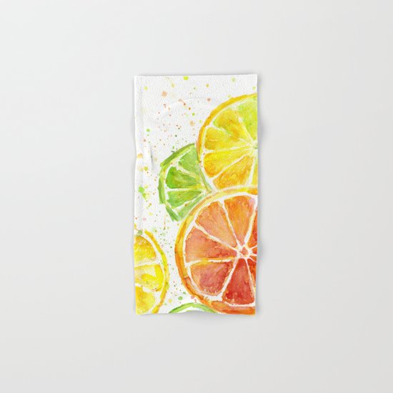 Fruit Watercolor Citrus Hand & Bath Towel