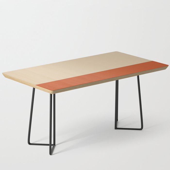 Minimalist Color Block Solid in Mid Mod Beige and Orange Coffee Table