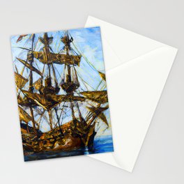 Ancient Spanish Galleon Stationery Card