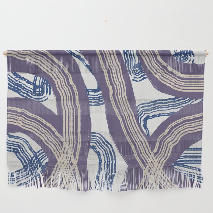 Purple and blue thylacine stripe pattern Wall Hanging