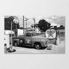 Route 66 - Shea's Gas Station Stuff 2005 BW Canvas Print
