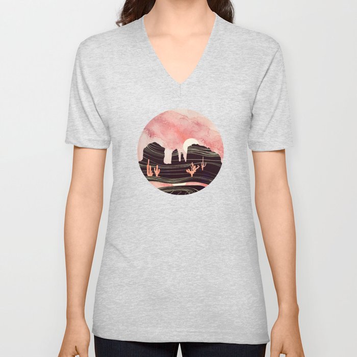 Rose Desert V Neck T Shirt