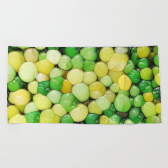 Lemon Lime Abstract Beach Towel