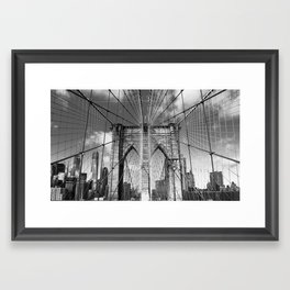 Brooklyn Bridge New York City Framed Art Print | Black And White, Photo, Urban, Travel, Cityscape, Skyline, Nyc, Buildings, York, City 