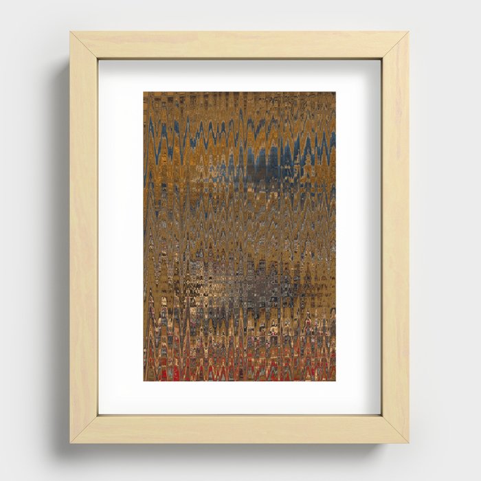 Leather and Blue Recessed Framed Print