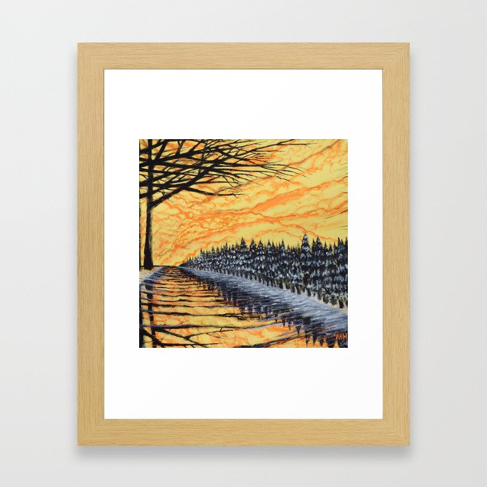 Sunset In The Forest Framed Art Print