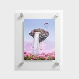 Floating Island Waterfall Floating Acrylic Print