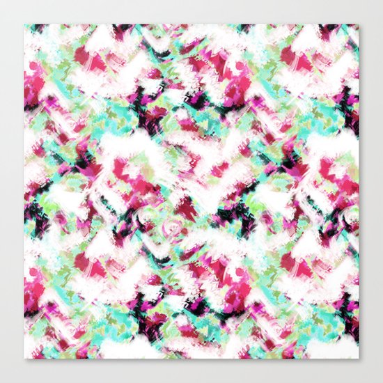 Abstract pattern white green pink . Canvas Print
