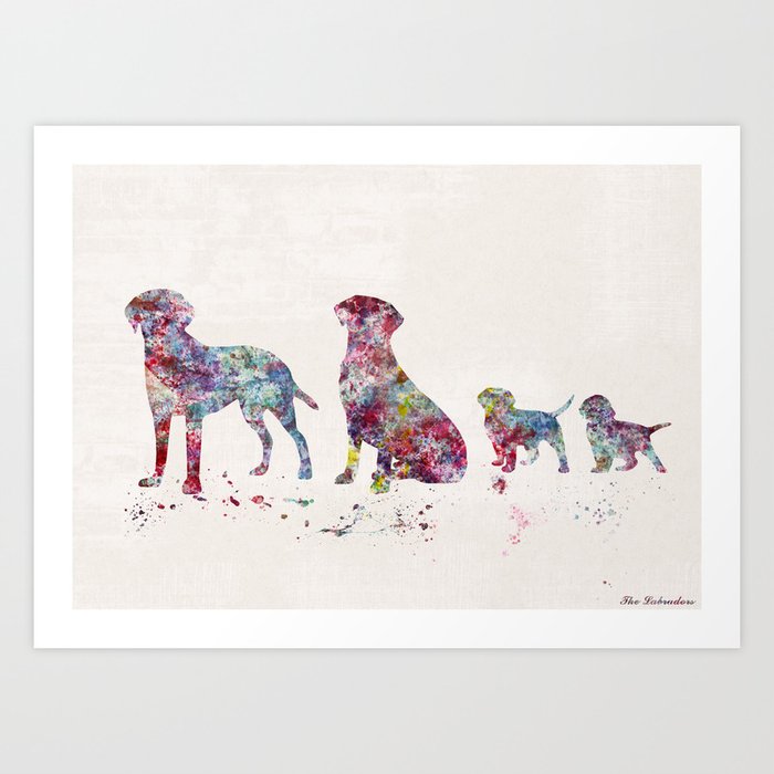 Labrador family Art Print