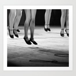 Live with both feet off the ground, inspirational dance black and white photography - photographs Art Print