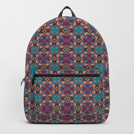 The Burgundy Flower Symmetrical Art Backpack
