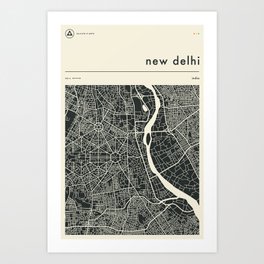 NEW DELHI MAP Art Print