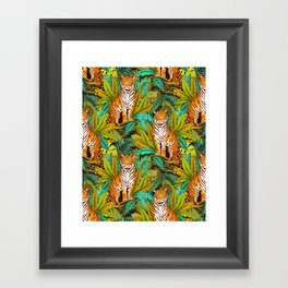 Jungle Tiger Pattern Framed Art Print