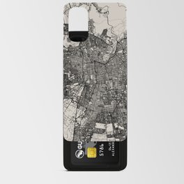 Santiago, Chile - City Map - Black and White Android Card Case