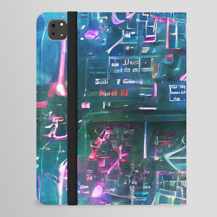 Over the Neon City iPad Folio Case