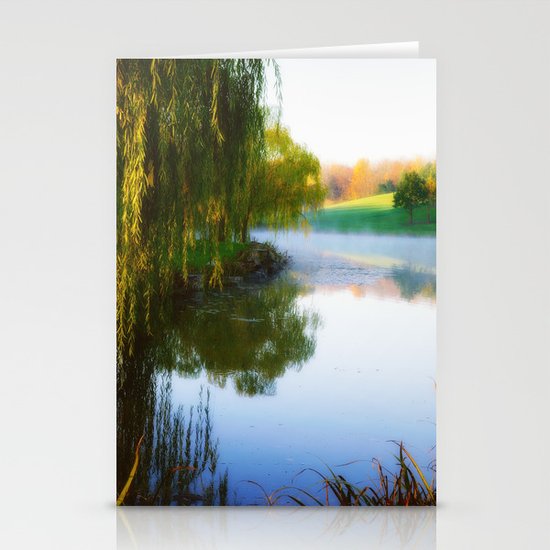 Morning mist on Schnormeier pond Stationery Cards