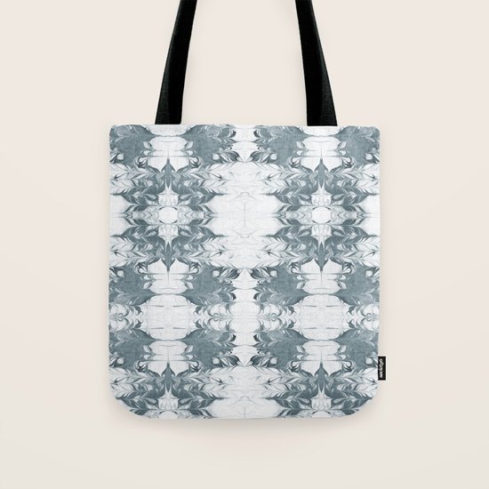 Haru - spilled ink modern abstract marble painting indigo ink splash swirl ocean waves water sea Tote Bag