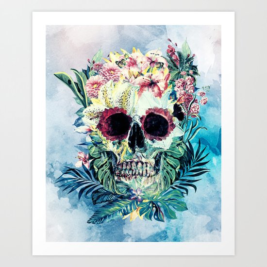 SKULL FLORAL Art Print