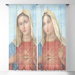 Virgin Mary Vintage Sheer Curtain