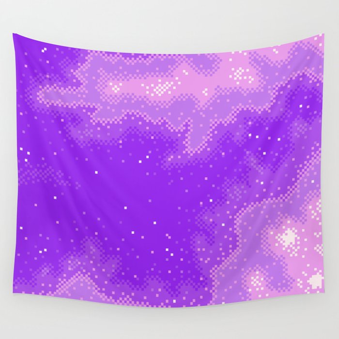 Purple Nebula (8bit) Wall Tapestry