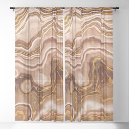 Golden Agate Texture 09 Sheer Curtain