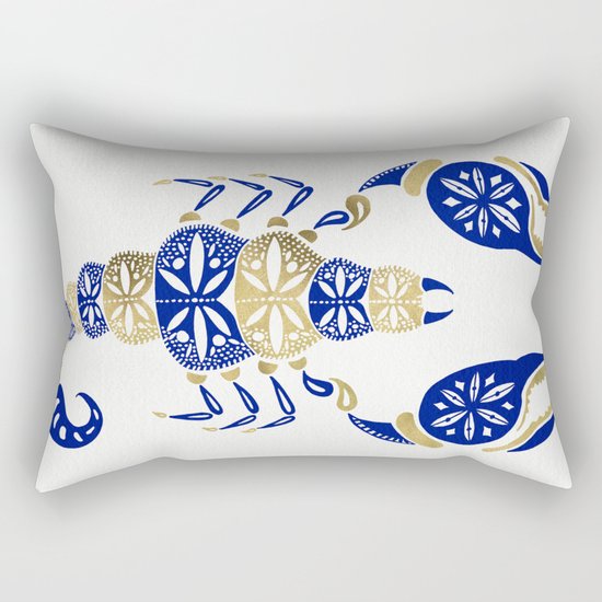 Scorpion – Navy & Gold Rectangular Pillow