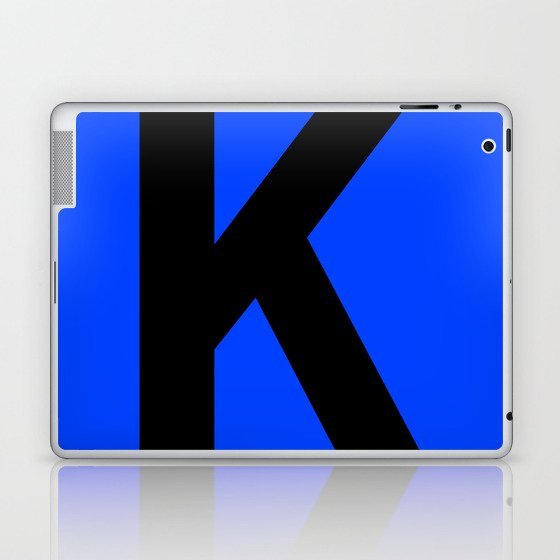 Letter K (Black & Blue) Laptop & iPad Skin
