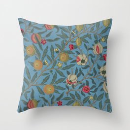 William Morris Fruit and Pomegranate Vintage Print Throw Pillow
