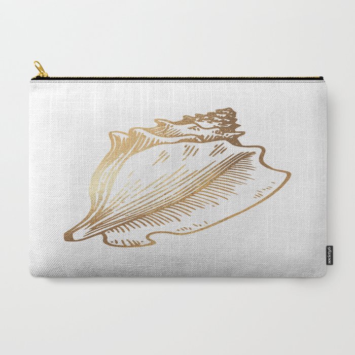 Gold Conch Shell Carry-All Pouch