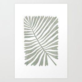 Sage green leaf illustration Art Print