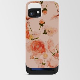 Peach Florals iPhone Card Case
