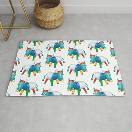 Steel Drum Colourful cow. Rug