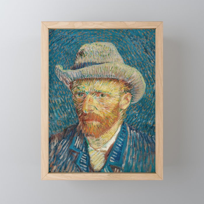 Self-Portrait with Grey Felt Hat, 1887 by Vincent van Gogh Framed Mini Art Print