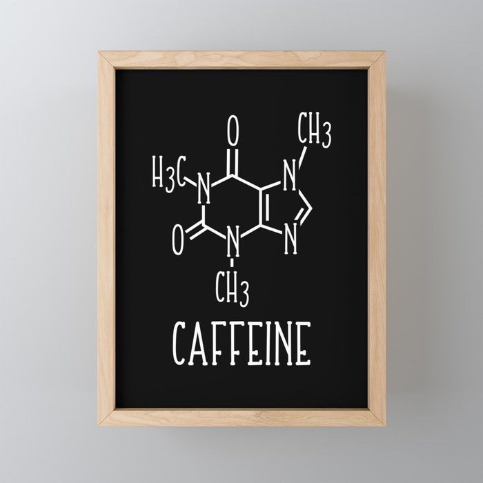 Caffeine Molecular Structure Chemistry Framed Mini Art Print