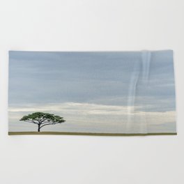 South Africa Photography - Lonely Acacia Tree At The Savannah Beach Towel