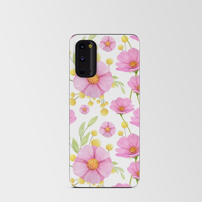Pink Retro Floral Trendy Collection Android Card Case
