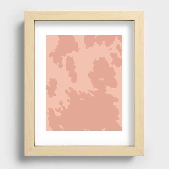 Soft Pink Cowhide Spots  Recessed Framed Print