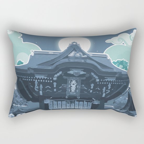 Night in Japan Rectangular Pillow