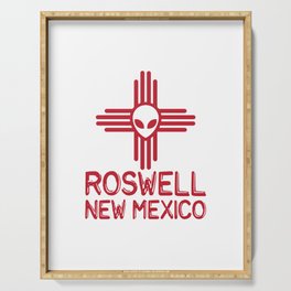Roswell New Mexico Zia Symbol Serving Tray