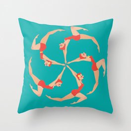 Synchronized Swimmers Throw Pillow
