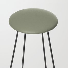 Moss Green Solid Color Hue Shade - Patternless Counter Stool