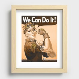 Steampunk Rosie The Riveter "We Can Do It!" Recessed Framed Print